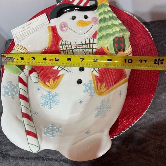 Fitz and Floyd Frosty Friends Snowman Large Bowl NWT - Picture 10 of 13